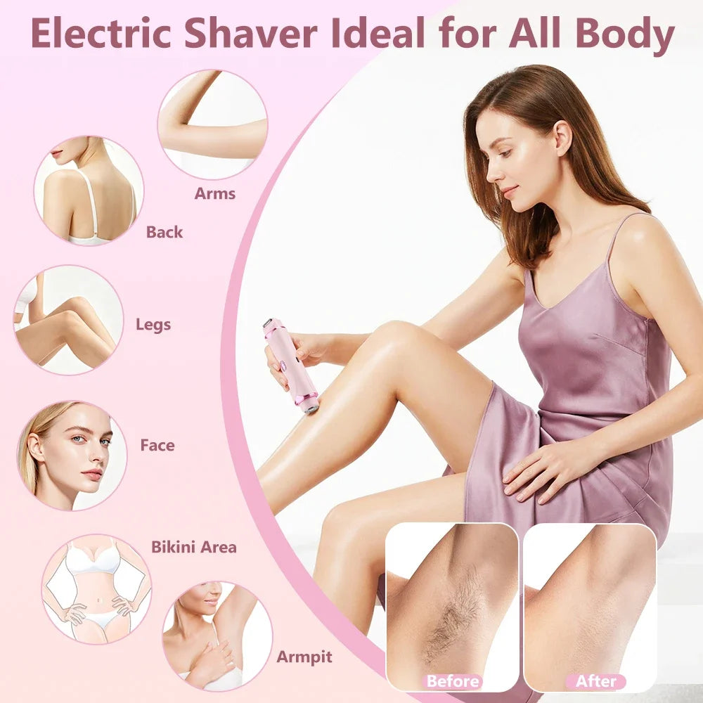 2-in-1 Bikini Trimmer for Women | Electric Shaver for Body & Intimate Areas
