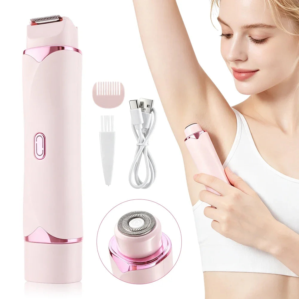 2-in-1 Bikini Trimmer for Women | Electric Shaver for Body & Intimate Areas