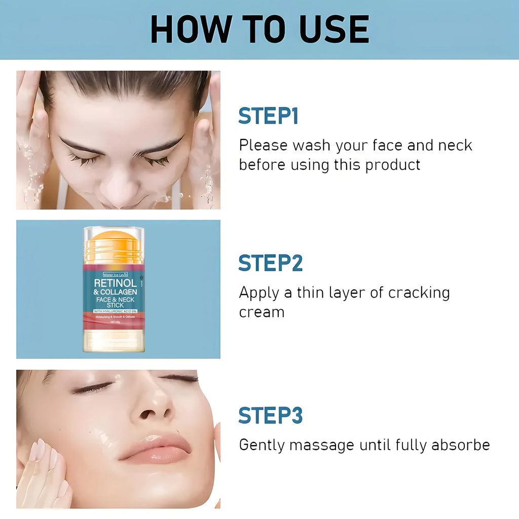 Retinol & Collagen Face Stick – Hydrating Hyaluronic Acid Balm for Firming & Neck Care
